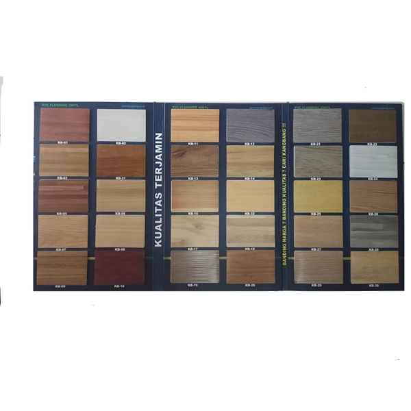 Vinyl Flooring Wood Grain Pattern Ivory White Material and Installed Per Meter Kang Bang Brand Type KB 02
