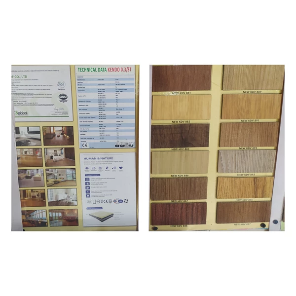 Vinyl Flooring Wood Motif Material Or Installed Brand Kendo Type KDV 889 Size 95 Cm x 18 Cm x 3 Mm
