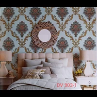 Wall Wallpaper Batik Motif 10 Meters Width 53 Cm Davinci Brand For Living Room Rooms and Offices